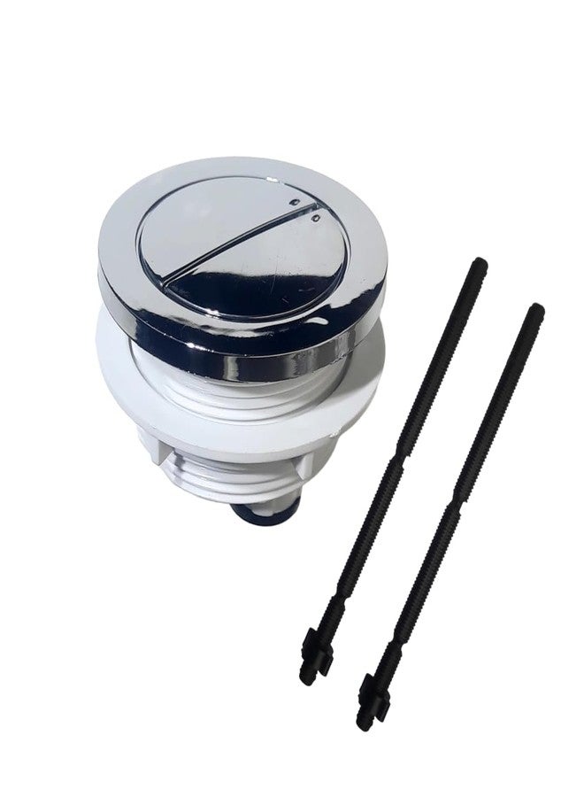 TILEINDIA Universal Dual Flush Push Button for Toilet Water Tank, 48 mm, Round, Chrome - Image 1
